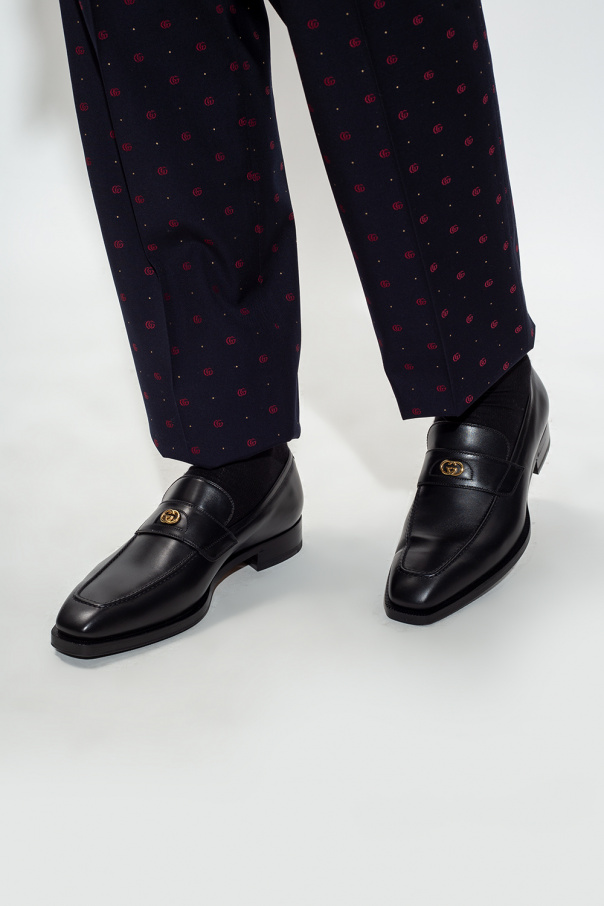 SchaferandweinerShops Oman Black Leather loafers Gucci Charlotte Casiraghi in the front row at Gucci